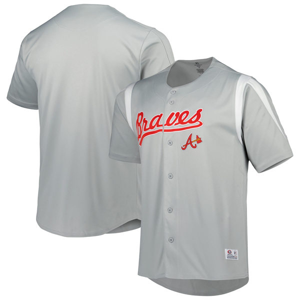 Mens Youth Atlanta Braves Custom Stitches Chase Jersey Gray