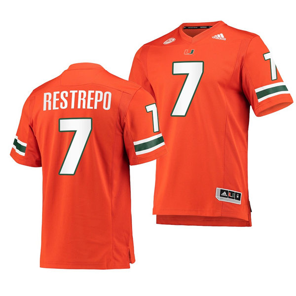 Mens Youth Miami Hurricanes #7 Xavier Restrepo Orange 2022 Football Game Jersey