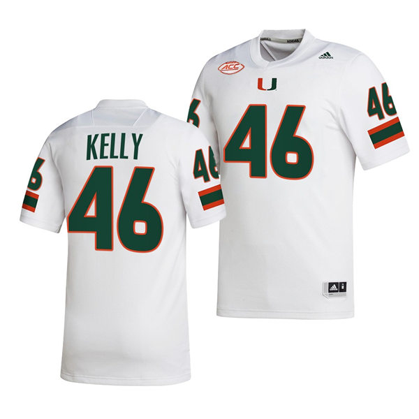Mens Youth Miami Hurricanes #46 Nick Kelly White 2022 Football Game Jersey