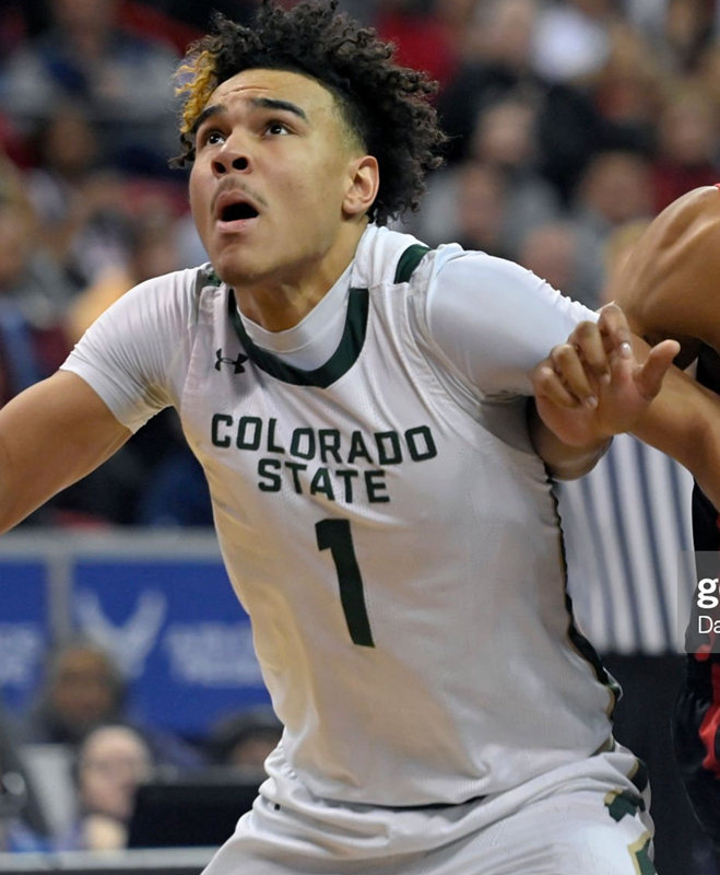 Mens Youth Colorado State Rams #1 John Tonje White 2022-23 College Basketball Game Jersey