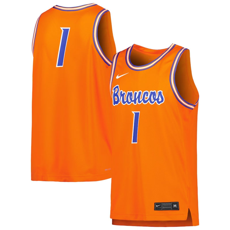 Mens Youth Boise State Broncos Custom Nike Orange Retro 2022-23 College Basketball Jersey