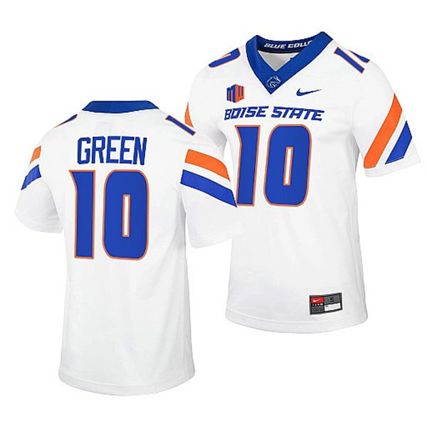 Mens Youth Boise State Broncos #10 Taylen Green Nike White Football Game Jersey