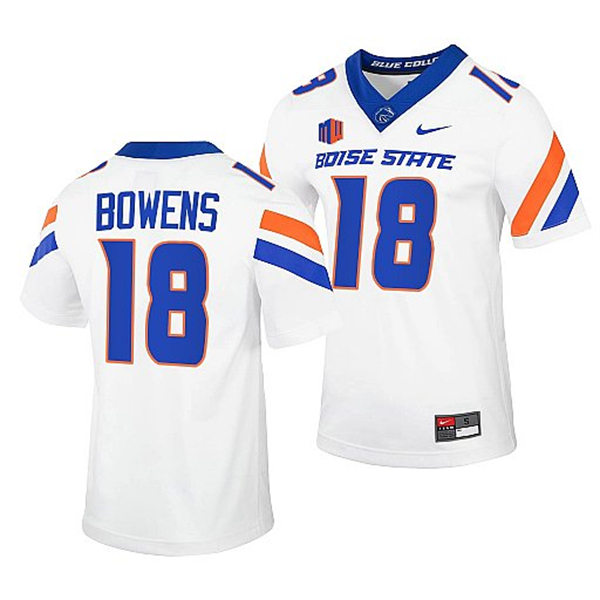 Mens Youth Boise State Broncos #18 Billy Bowens Nike White Football Game Jersey