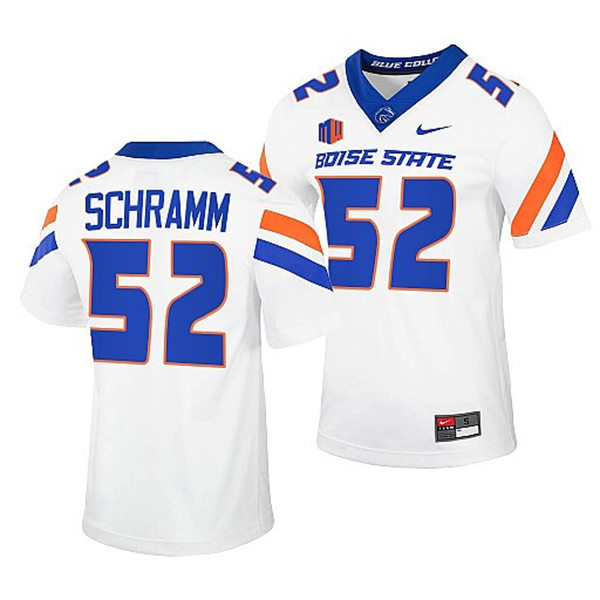Mens Youth Boise State Broncos #52 DJ Schramm Nike White Football Game Jersey