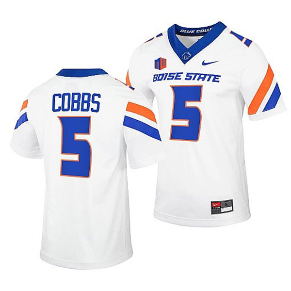 Mens Youth Boise State Broncos #5 Stefan Cobbs Nike White Football Game Jersey