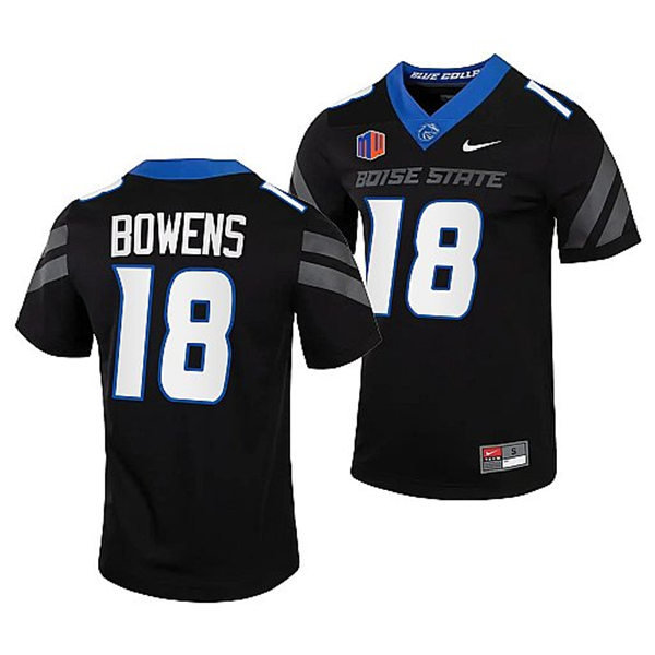 Mens Youth Boise State Broncos #18 Billy Bowens Nike Black Football Game Jersey