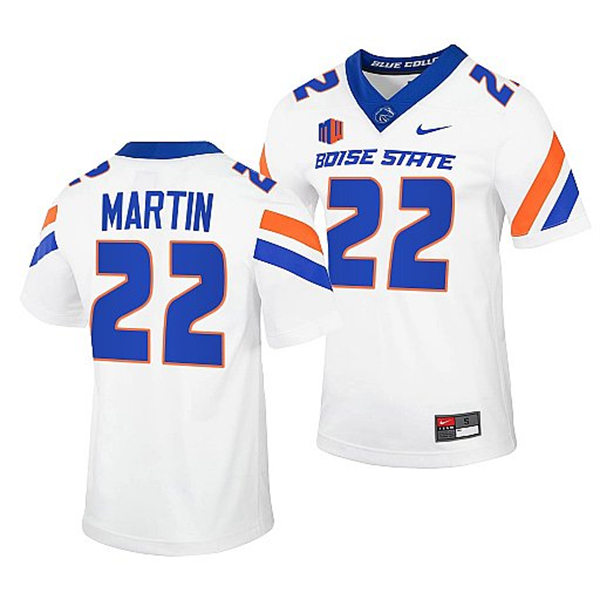 Mens Youth Boise State Broncos #22 Doug Martin Nike White Football Game Jersey