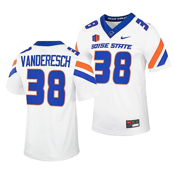 Mens Youth Boise State Broncos #38 Leighton Vander Esch Nike White Football Game Jersey