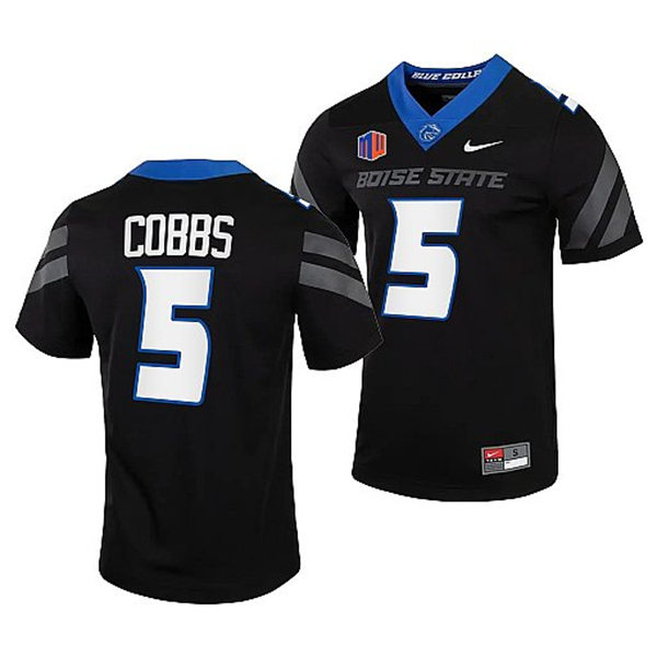 Mens Youth Boise State Broncos #5 Stefan Cobbs Nike Black Football Game Jersey