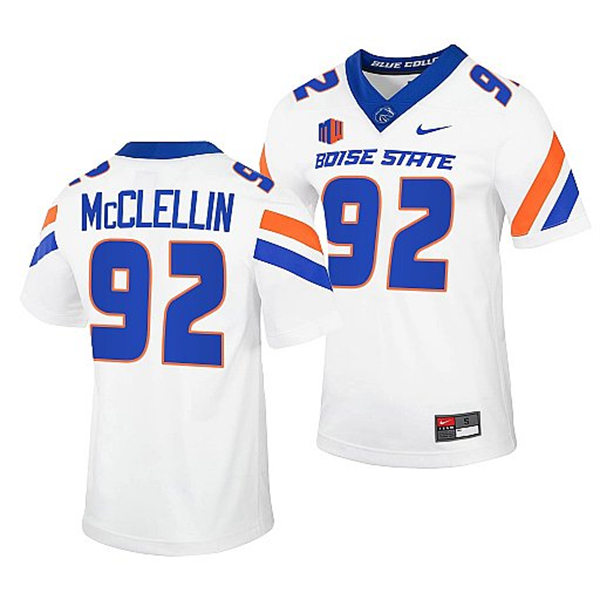 Mens Youth Boise State Broncos #92 Shea McClellin Nike White Football Game Jersey