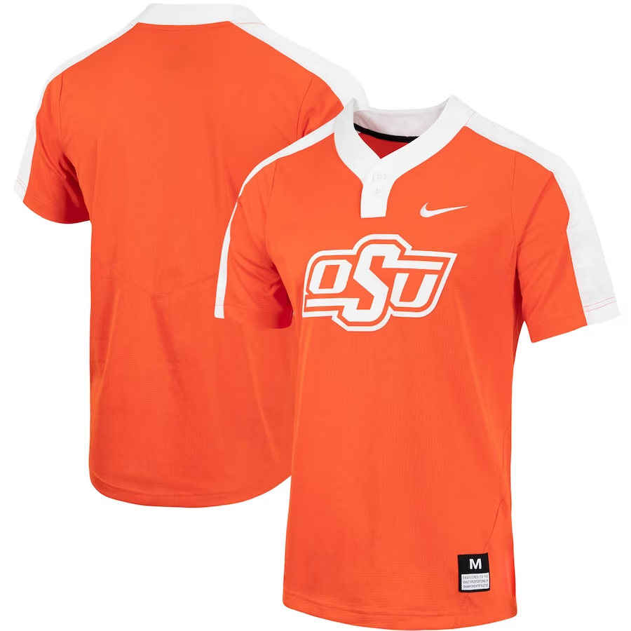 Womens Oklahoma State Cowboys Custom Nike 2023 Orange Two Button Pullover Softball Jersey