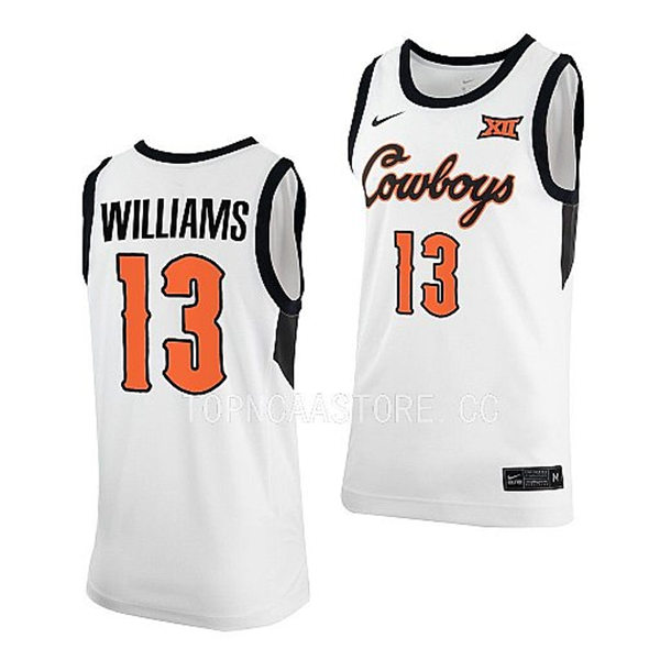 Mens Youth Oklahoma State Cowboys #13 Quion Williams Nike white College Basketball Game Jersey