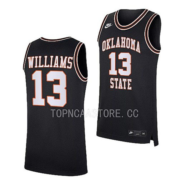 Mens Youth Oklahoma State Cowboys #13 Quion Williams Nike Black Retro Basketball Jersey