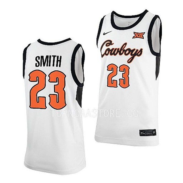 Mens Youth Oklahoma State Cowboys #23 Tyreek Smith Nike white College Basketball Game Jersey