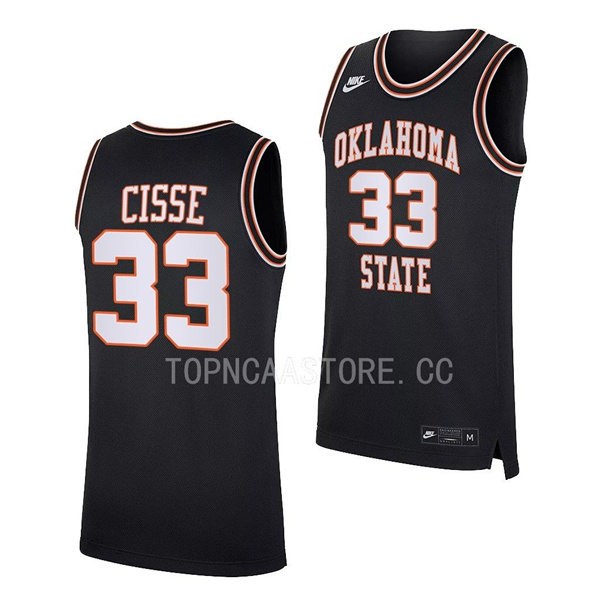 Mens Youth Oklahoma State Cowboys #33 Moussa Cisse Nike Black Retro Basketball Jersey