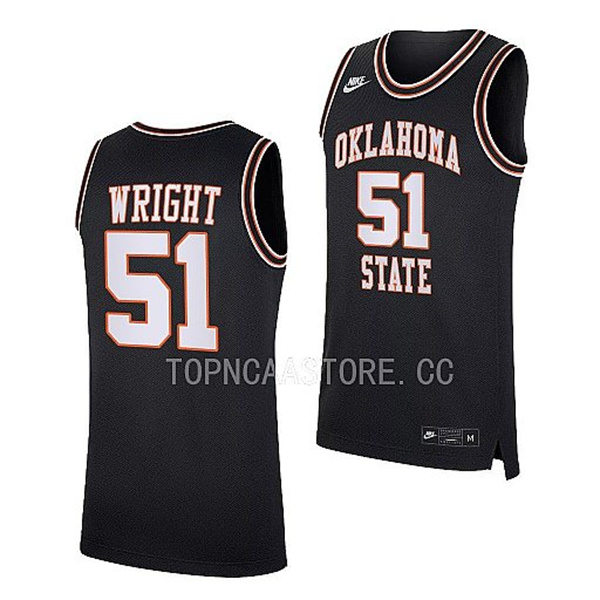 Mens Youth Oklahoma State Cowboys #51 John-Michael Wright Nike Black Retro Basketball Jersey