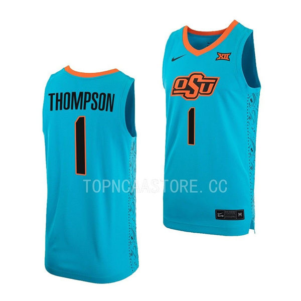 Mens Youth Oklahoma State Cowboys #1 Bryce Thompson Nike Turquoise Alternate College Basketball Jersey