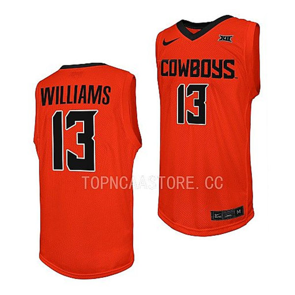 Mens Youth Oklahoma State Cowboys #13 Quion Williams Nike Orange College Basketball Game Jersey