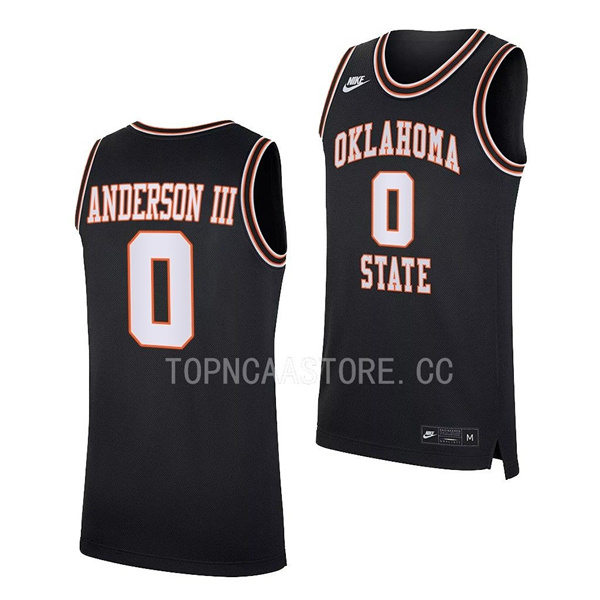 Mens Youth Oklahoma State Cowboys #0 Avery Anderson III Nike Black Retro Basketball Jersey