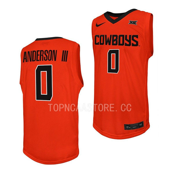Mens Youth Oklahoma State Cowboys #0 Avery Anderson III Nike Orange College Basketball Game Jersey