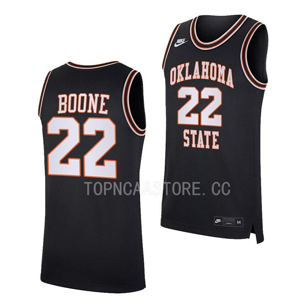 Mens Youth Oklahoma State Cowboys #22 Kalib Boone Nike Black Retro Basketball Jersey