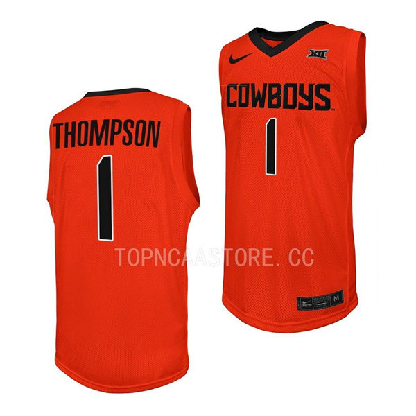 Mens Youth Oklahoma State Cowboys #1 Bryce Thompson Nike Orange College Basketball Game Jersey
