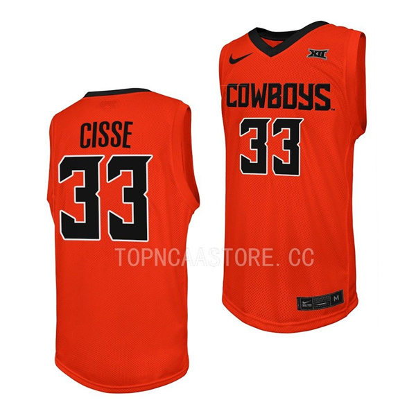 Mens Youth Oklahoma State Cowboys #33 Moussa Cisse Nike Orange College Basketball Game Jersey