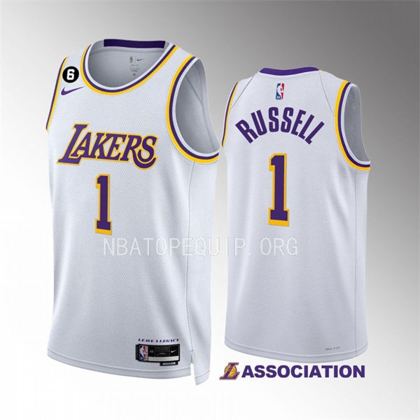 Mens Los Angeles Lakers #1 D'Angelo Russell Nike White Association Edition Jersey
