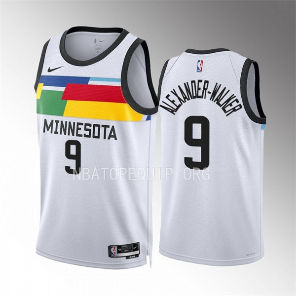 Men's Minnesota Timberwolves #9 Nickeil Alexander-Walker White 2022-23 City Edition Jersey