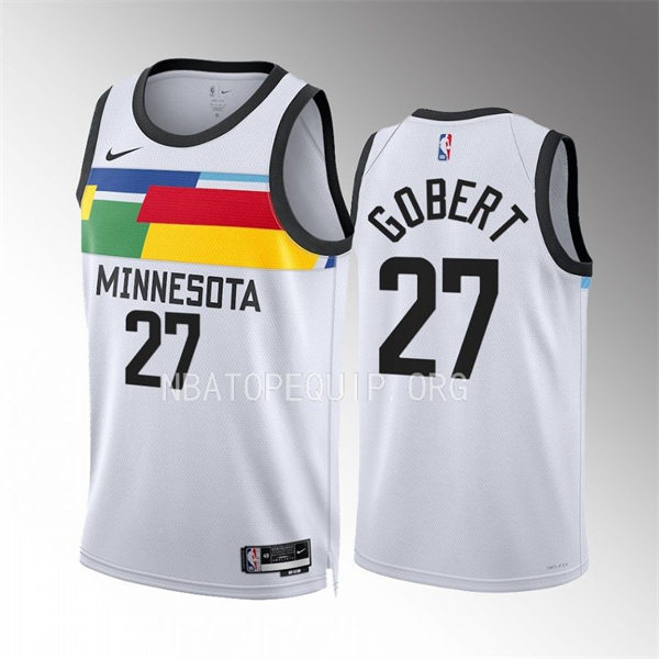 Men's Minnesota Timberwolves #27 Rudy Gobert  White 2022-23 City Edition Jersey