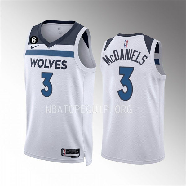 Men's Minnesota Timberwolves #3 Jaden McDaniels White Association Edition Player Jersey