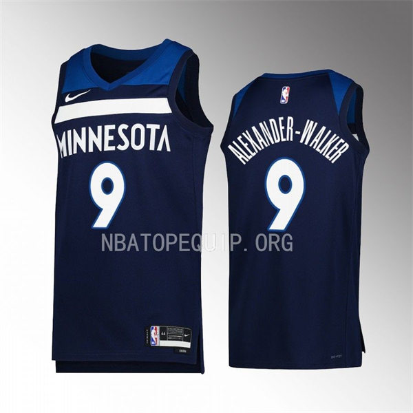 Men's Minnesota Timberwolves #9 Nickeil Alexander-Walker Navy Icon Edition Player Jersey