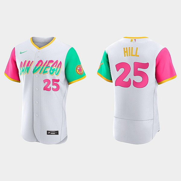 Mens San Diego Padres #25 Tim Hill White 2022 City Connect Jersey