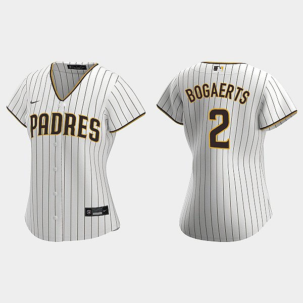 Womens San Diego Padres #2 Xander Bogaerts White Brown Home CoolBase Jersey