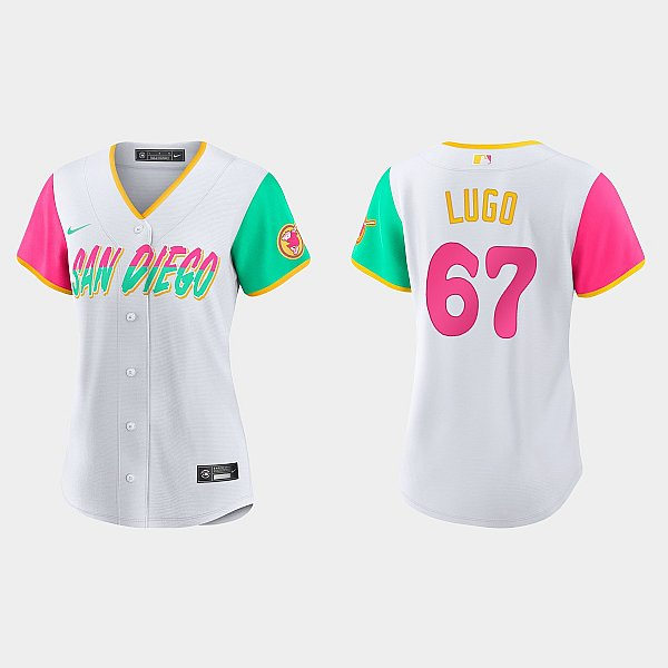 Womens San Diego Padres #67 Seth Lugo White City Connect Jersey