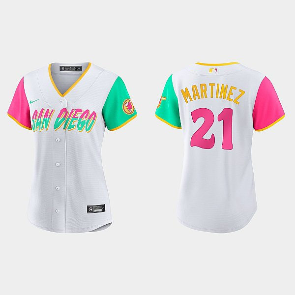 Womens San Diego Padres #21 Nick Martinez White City Connect Jersey