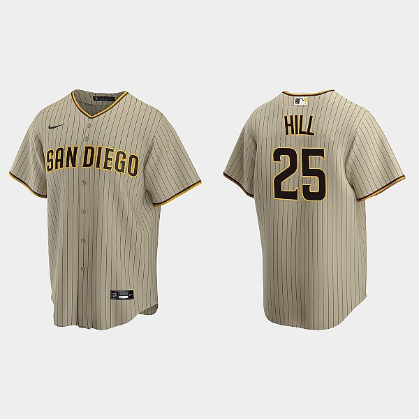 Youth San Diego Padres #25 Tim Hill Tan Brown Alternate CoolBase Jersey