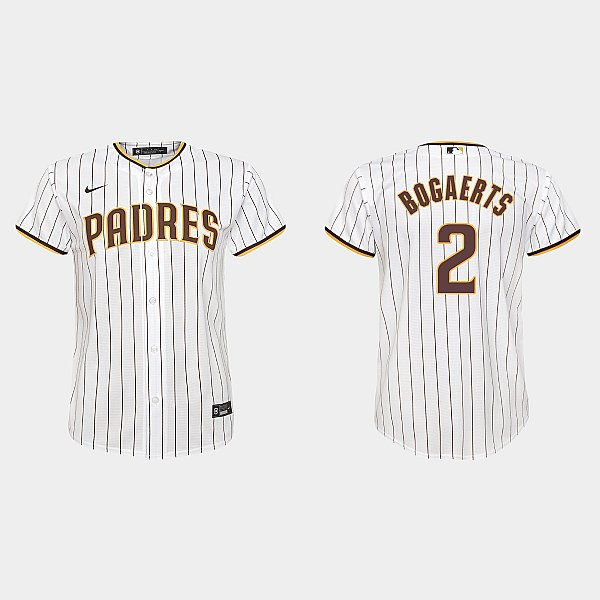 Youth San Diego Padres #2 Xander Bogaerts White Brown Home CoolBase Jersey