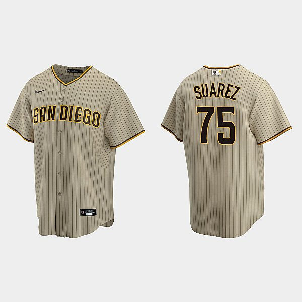 Youth San Diego Padres #75 Robert Suarez Tan Brown Alternate CoolBase Jersey