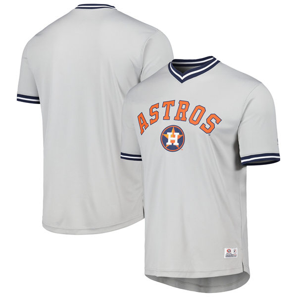 Men's Youth Houston Custom V-Neck Jersey - Gray