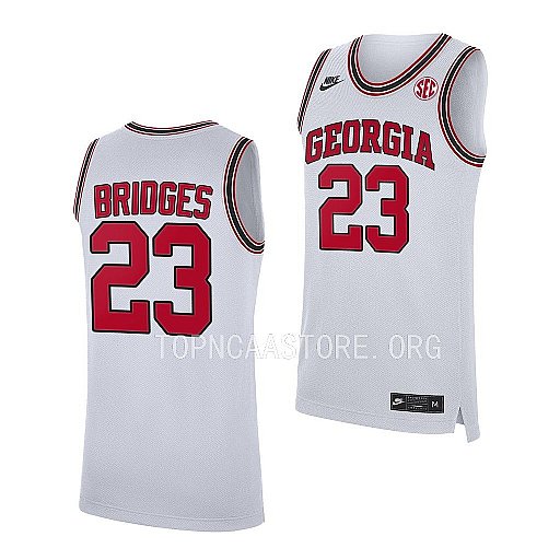 Mens Youth Georgia Bulldogs #23 Braelen Bridges Nike White Retro Basketball Jersey