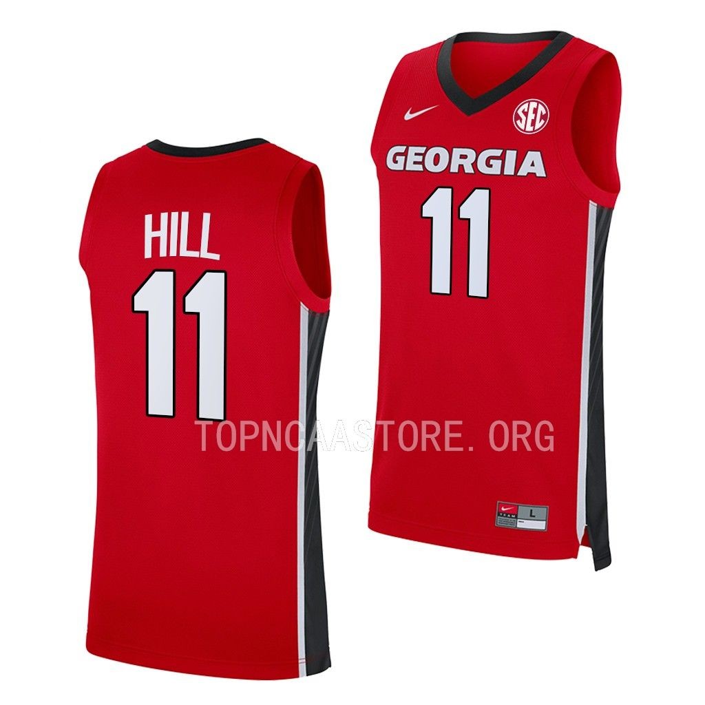 Mens Youth Georgia Bulldogs #11 Justin Hill  Nike Red Basketball Game Jersey