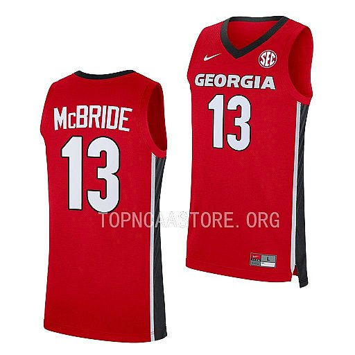 Mens Youth Georgia Bulldogs #13 Mardrez McBride Nike Red Basketball Game Jersey