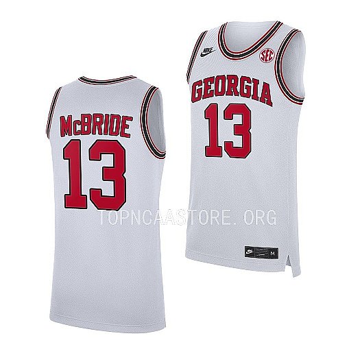 Mens Youth Georgia Bulldogs #13 Mardrez McBride Nike White Retro Basketball Jersey