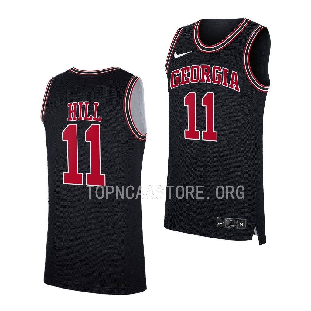 Mens Youth Georgia Bulldogs #11 Justin Hill  Nike Black Retro Basketball Jersey