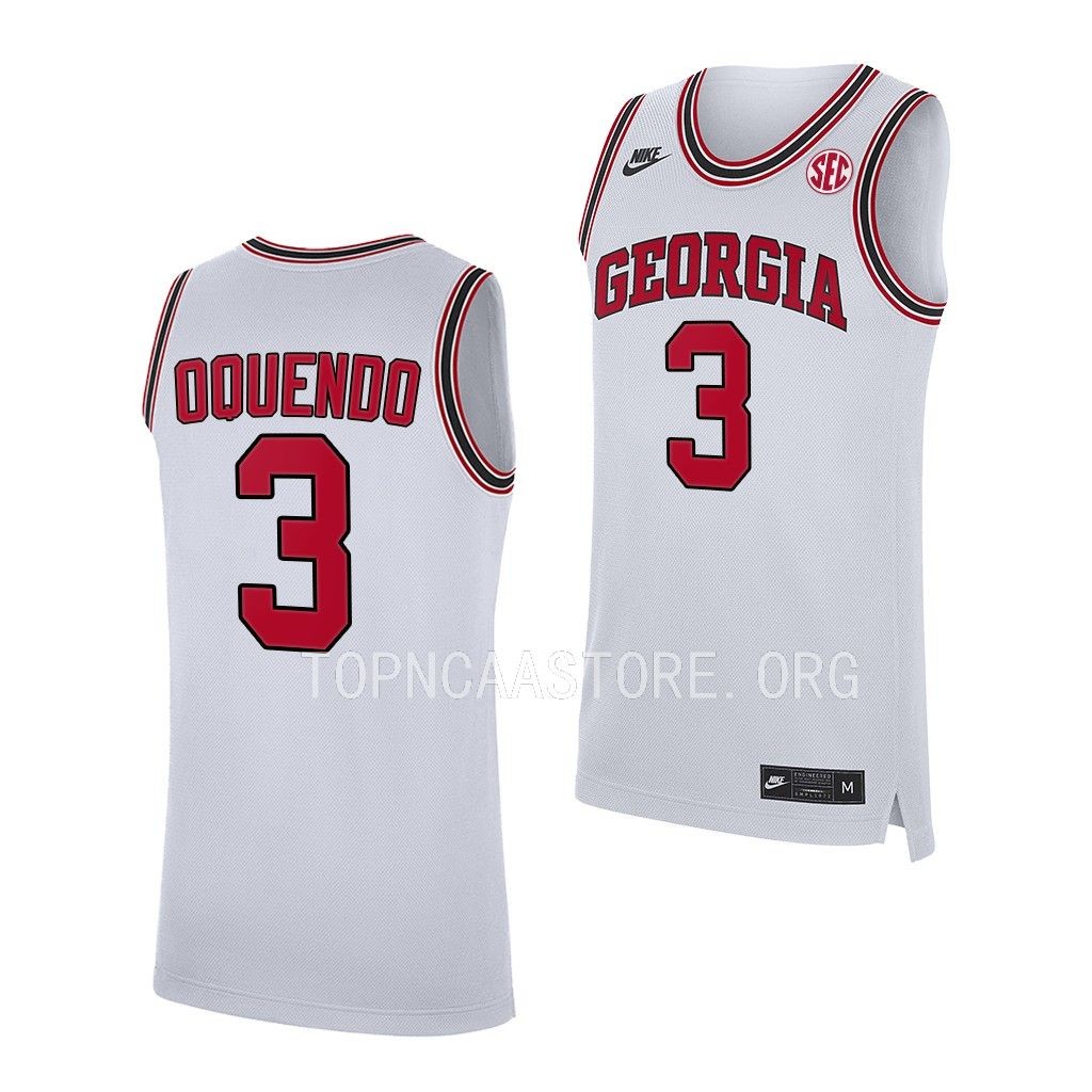 Mens Youth Georgia Bulldogs #3 Kario Oquendo Nike White Retro Basketball Jersey