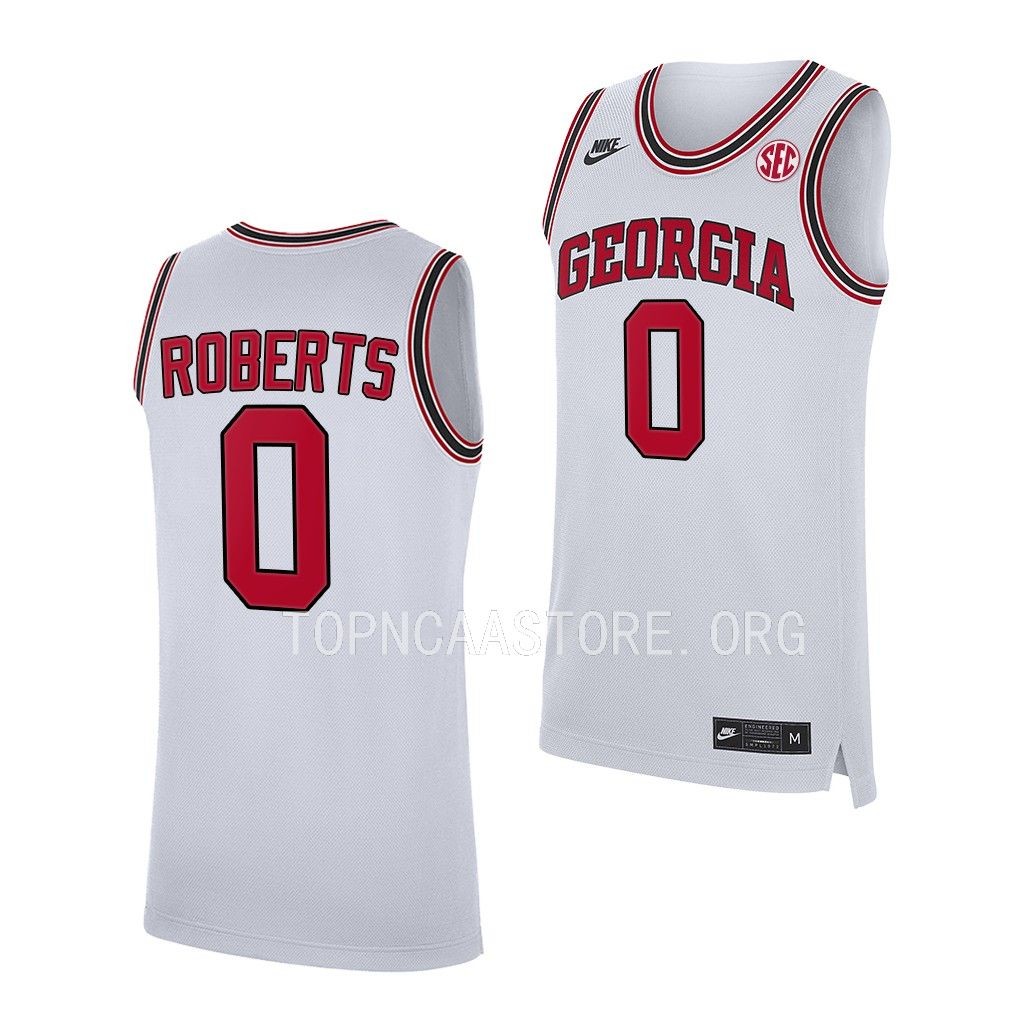 Mens Youth Georgia Bulldogs #0 Terry Roberts Nike White Retro Basketball Jersey