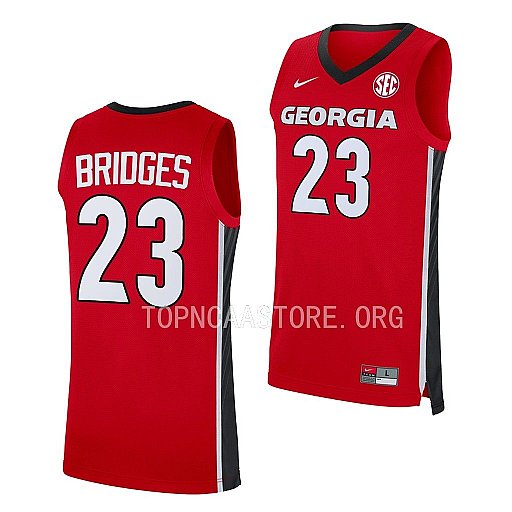 Mens Youth Georgia Bulldogs #23 Braelen Bridges Nike Red Basketball Game Jersey