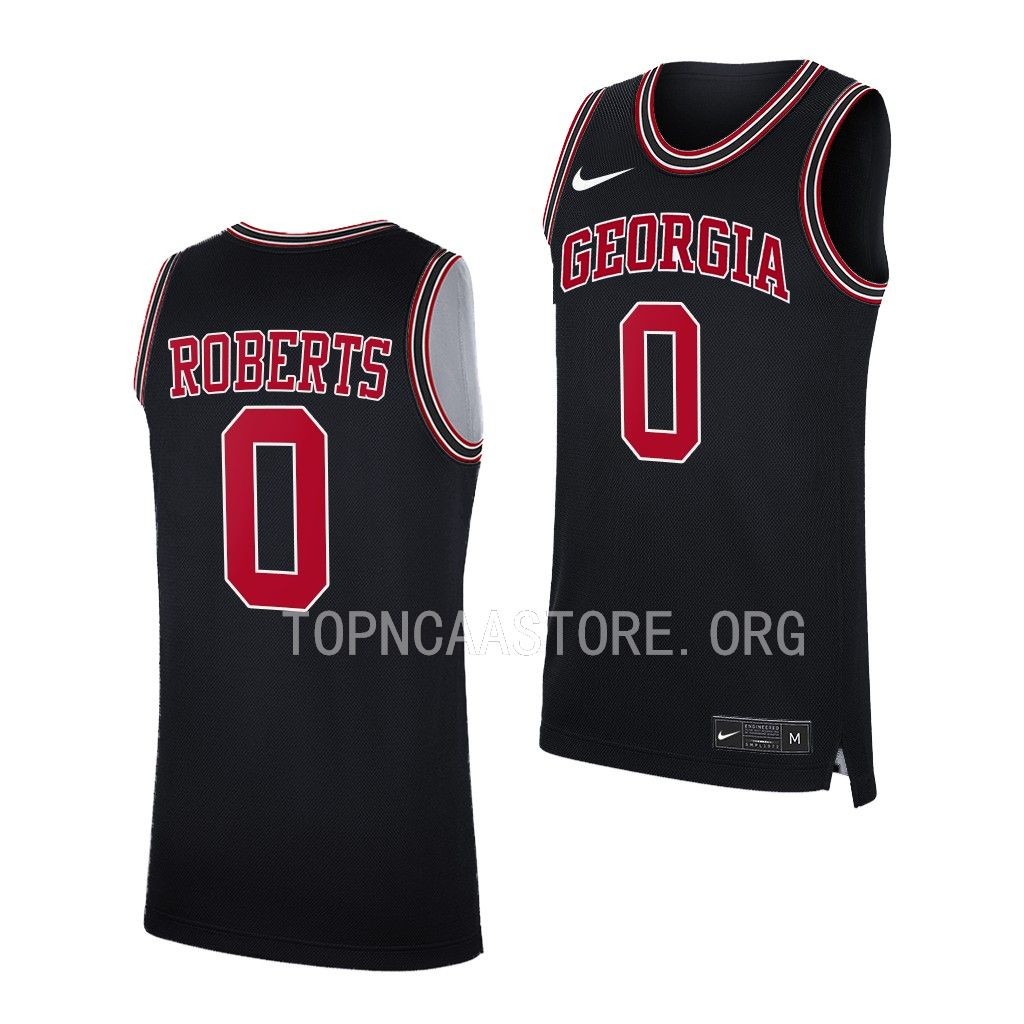 Mens Youth Georgia Bulldogs #0 Terry Roberts Nike Black Retro Basketball Jersey