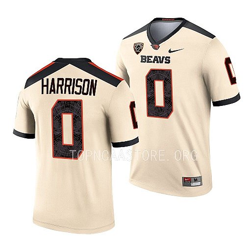 Mens Youth Oregon State Beavers #0 Tre'Shaun Harrison White College Football Game Jersey